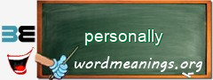 WordMeaning blackboard for personally